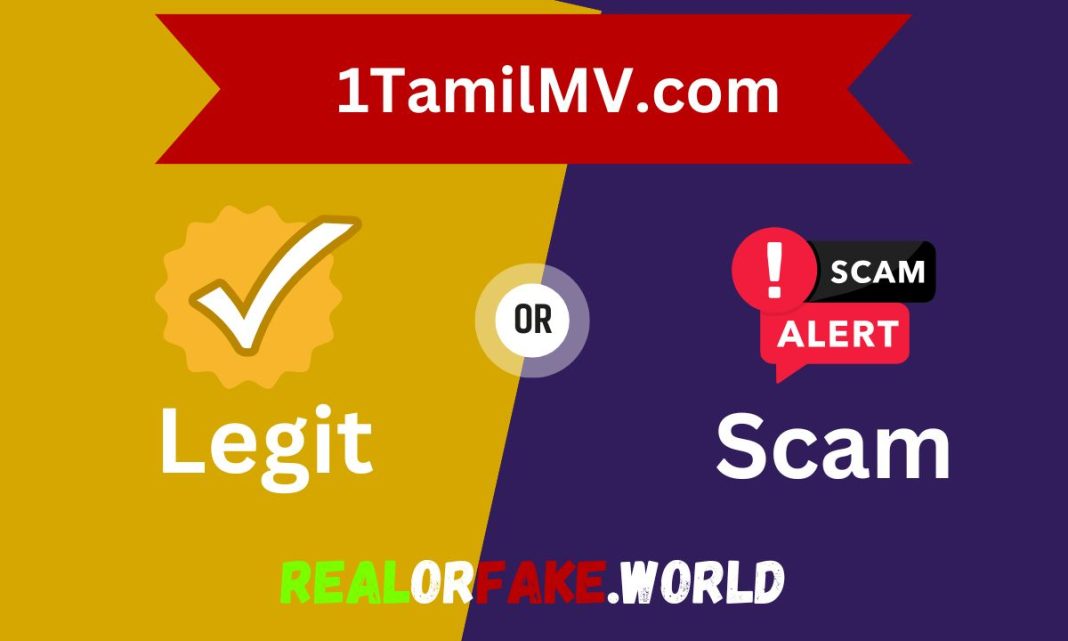 A split thumbnail for 1TamilMV.com featuring "Safe" in white with a blue checkmark on the left and "Not" in white with a red prohibited symbol on the right. The center contains a circular "or" separator, indicating comparison. The Learn With Infinite (LWI) logo and website link are displayed at the bottom.