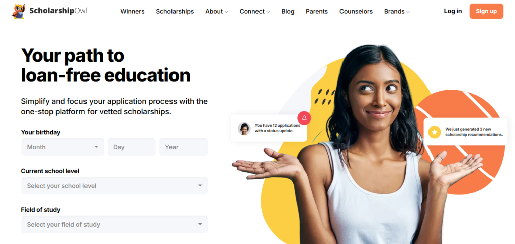 Homepage of Official Website of Scholarship OWL